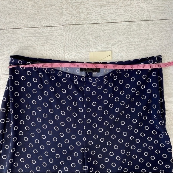 Talbots Indigo life saver print wide leg navy trouser pants size M NWT - Picture 8 of 13